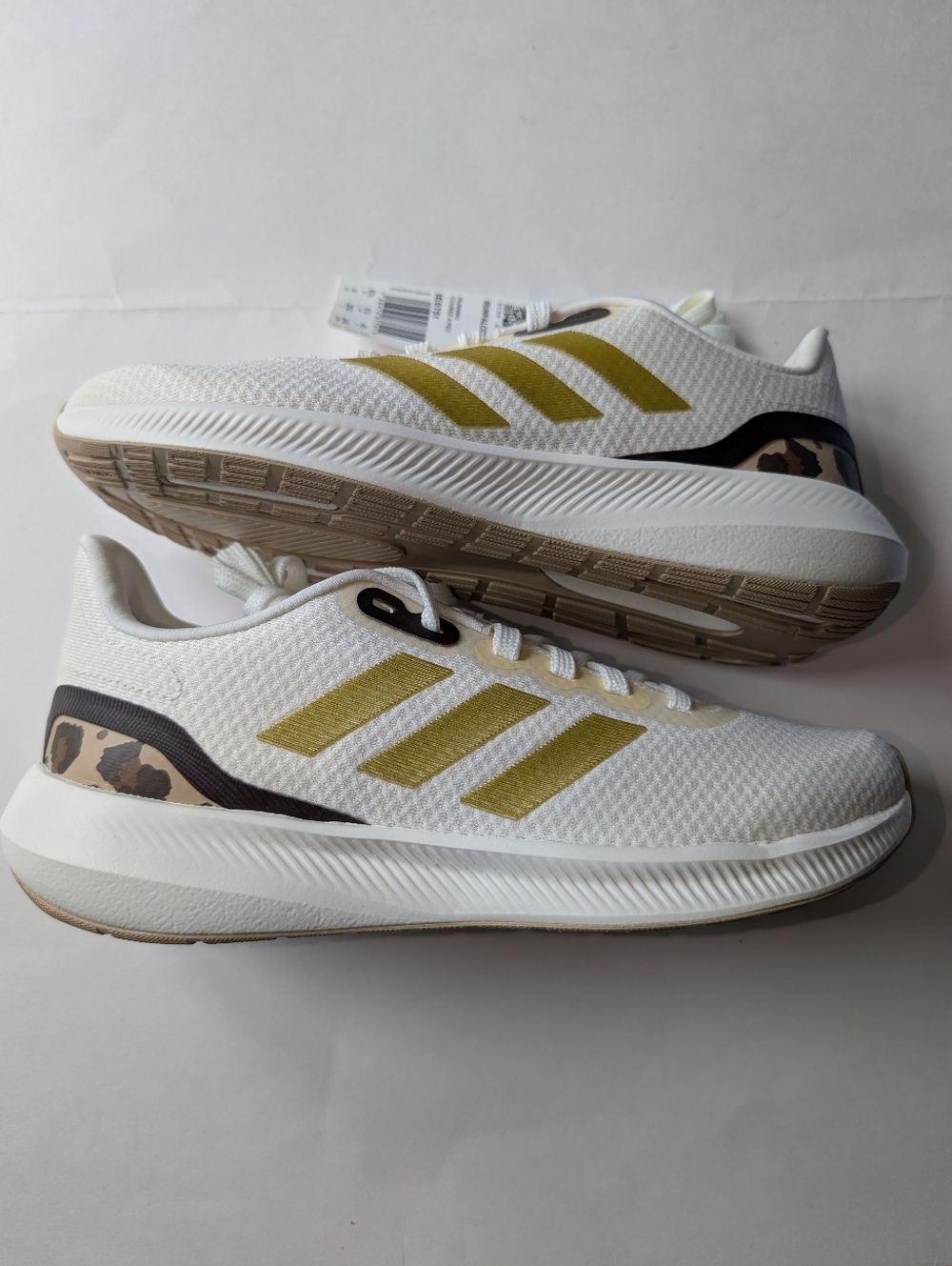 Adidas Runfalcon 3.0 Running Sneakers White Gold Metallic/Beige NWT Womens 8 - Picture 2 of 10